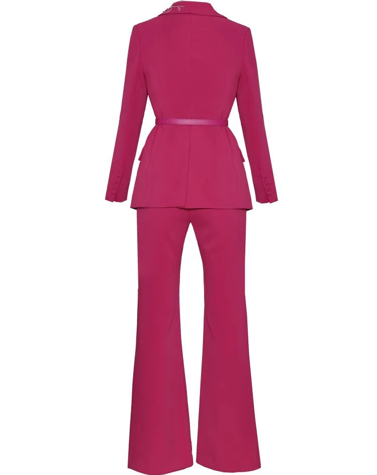 SUIT STYLE - SY1715-Suits and Sets-onlinemarkat-Fuchsia-XS - US 2-onlinemarkat