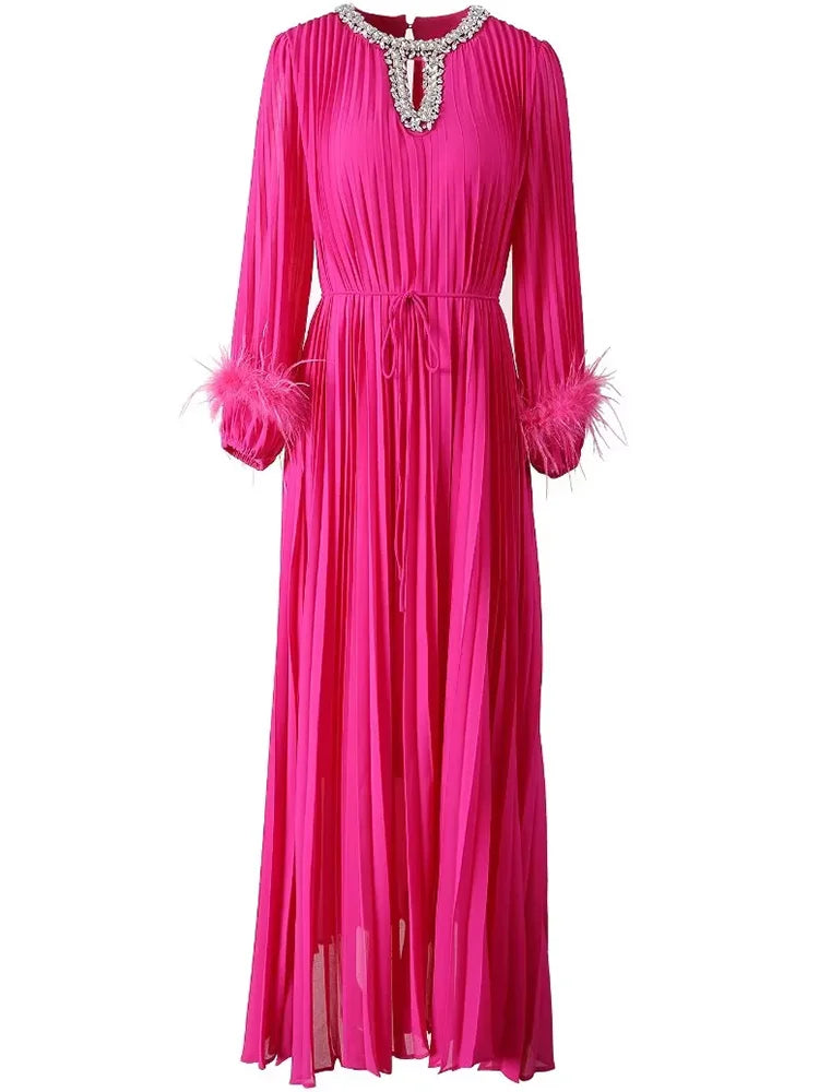 DRESS STYLE - SY1499-maxi dress-onlinemarkat-Fuchsia-S - US 4-onlinemarkat