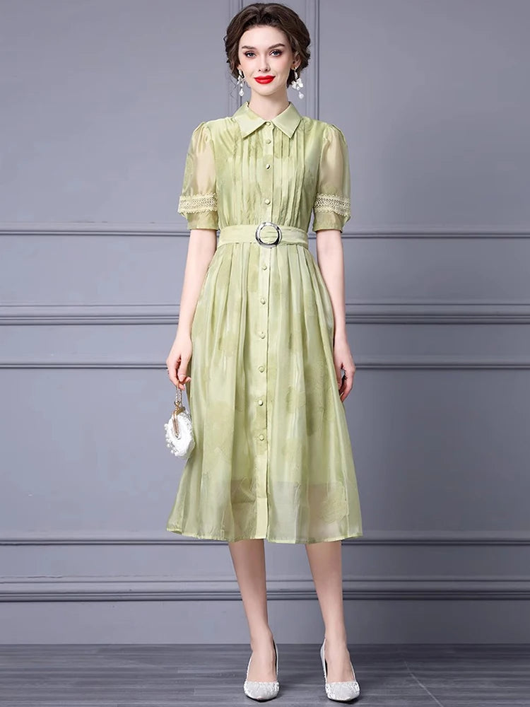 DRESS STYLE - SY1032-Midi Dress-onlinemarkat-Light Green-S - US 4-onlinemarkat