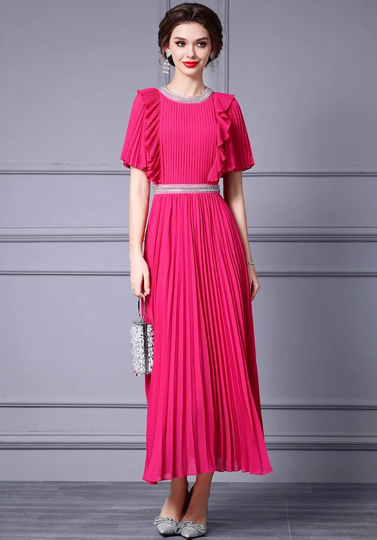 DRESS STYLE - SY1252-maxi dress-onlinemarkat-Fuchsia-XS - US 2-onlinemarkat