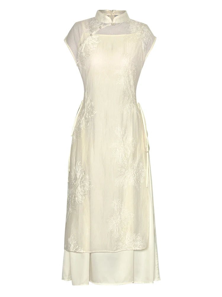 DRESS STYLE - SY1074-Midi Dress-onlinemarkat-champagne-XS - US 2-onlinemarkat