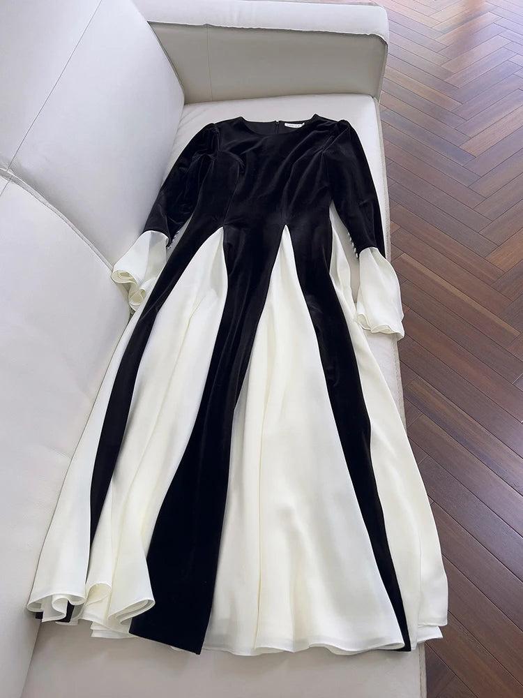 DRESS STYLE - SY1869-maxi dress-onlinemarkat-XS - US 2-Black White-onlinemarkat