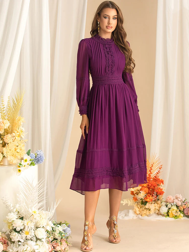 DRESS STYLE - SY1610-Midi Dress-onlinemarkat-PURPLE-XS - US 2-onlinemarkat