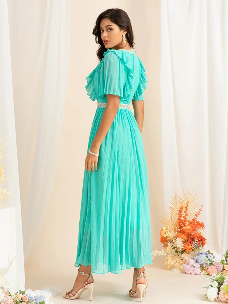 DRESS STYLE - SY1252-maxi dress-onlinemarkat-Green-XS - US 2-onlinemarkat