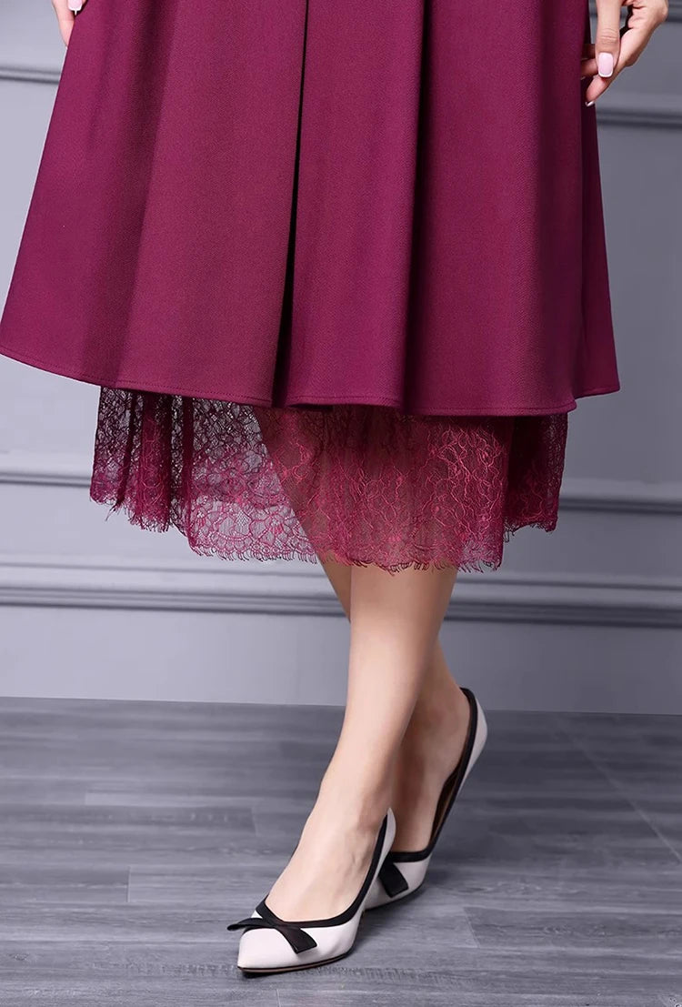 DRESS STYLE - SY1352-Midi Dress-onlinemarkat-Claret-XS - US 2-onlinemarkat