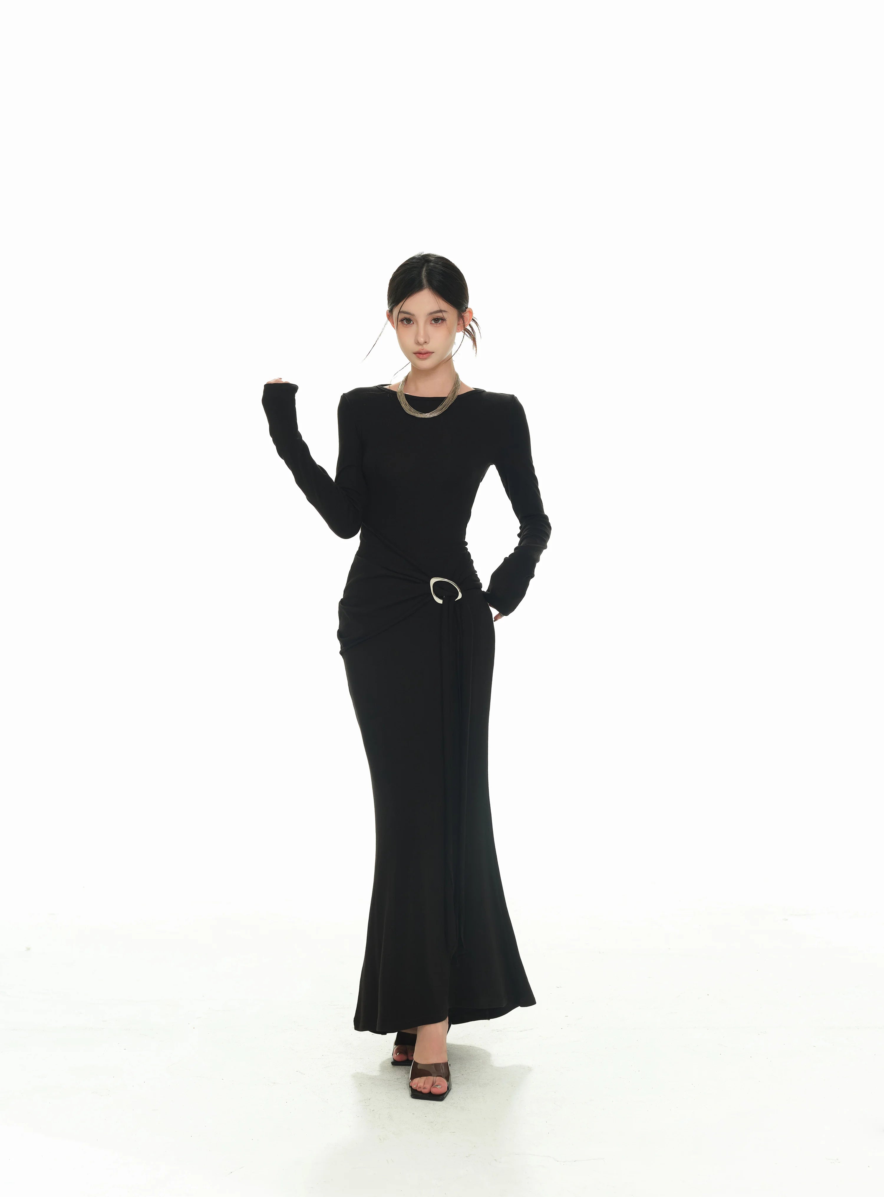 DRESS STYLE - SY1874-maxi dress-onlinemarkat-XS - US 2-Black-onlinemarkat