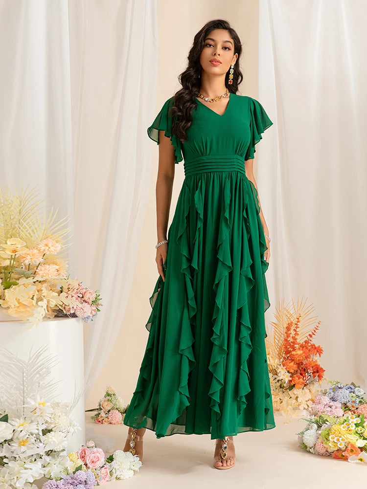 DRESS STYLE - SY1455-maxi dress-onlinemarkat-green-XS - US 2-onlinemarkat