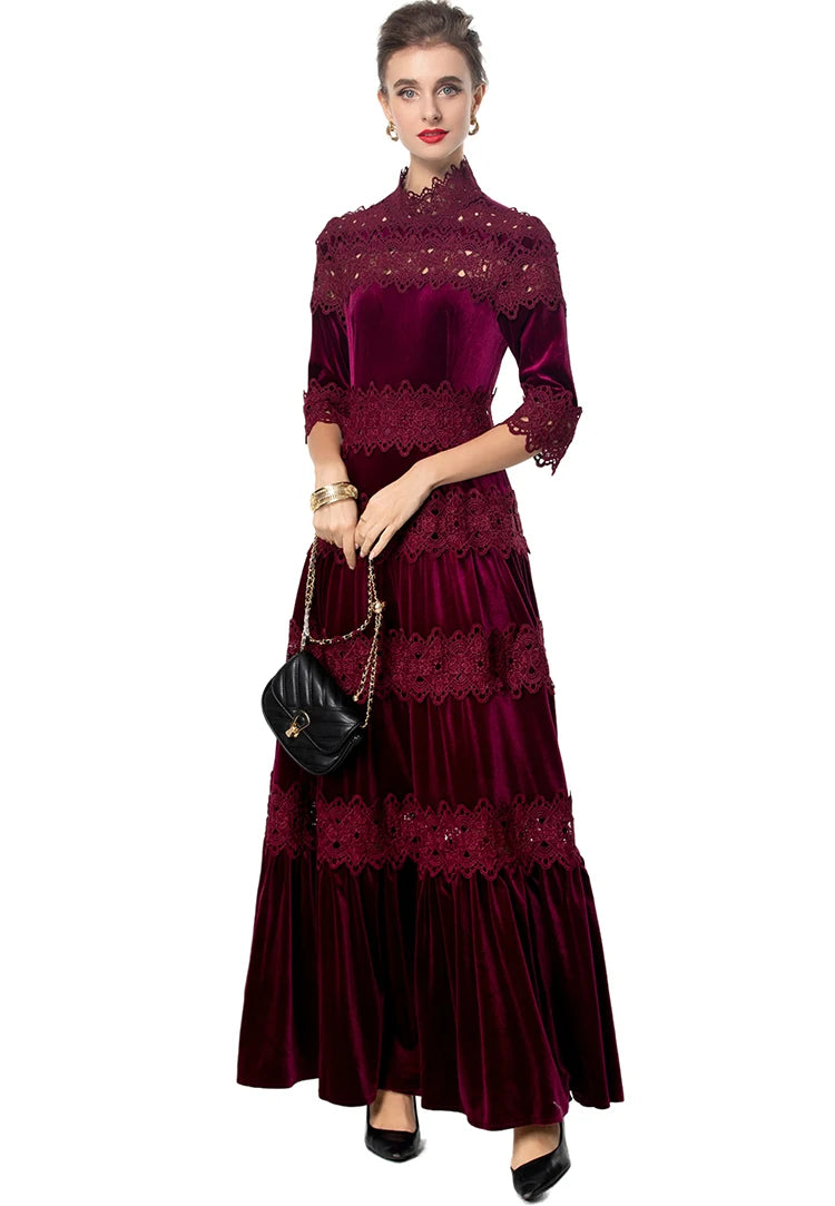 DRESS STYLE - SY1661-maxi dress-onlinemarkat-Claret-XS - US 2-onlinemarkat