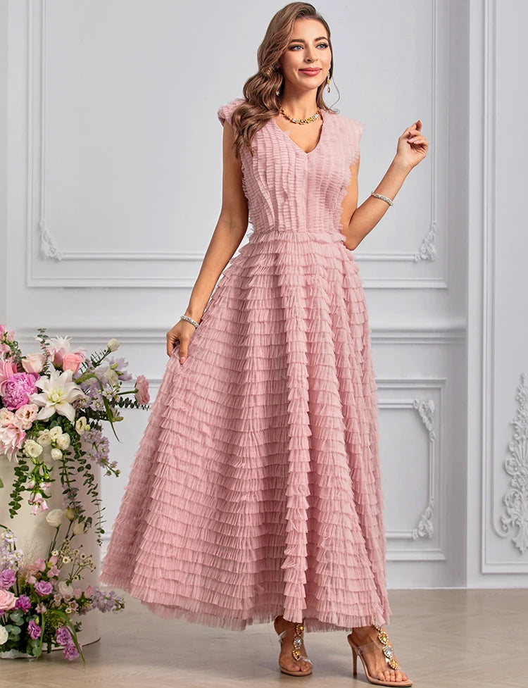 DRESS STYLE - SY1451-maxi dress-onlinemarkat-Pink-XS - US 2-onlinemarkat