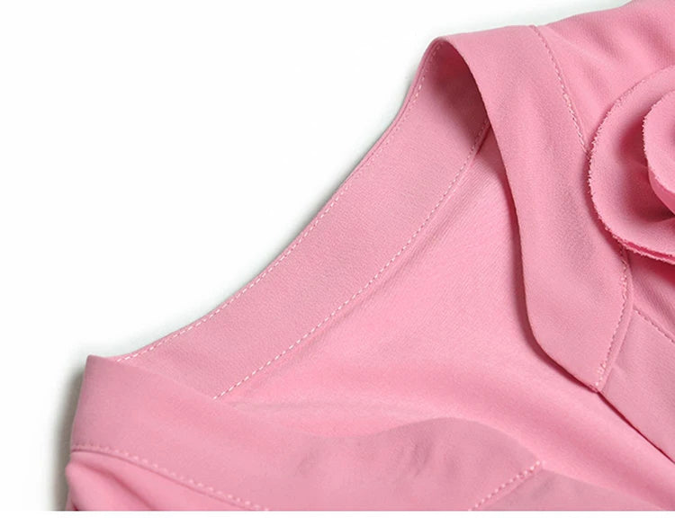 DRESS STYLE - SY1081-Midi Dress-onlinemarkat-Pink-XS - US 2-onlinemarkat
