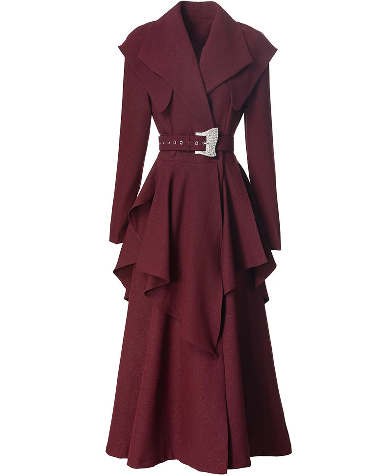 COAT STYLE - SY1665-jacket-onlinemarkat-Burgundy-XS - US 2-onlinemarkat