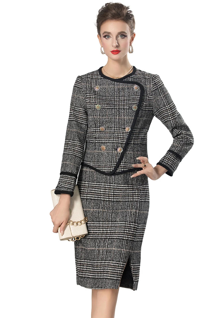 SUIT STYLE - SY1542-Suits and Sets-onlinemarkat-GRAY-XS - US 2-onlinemarkat