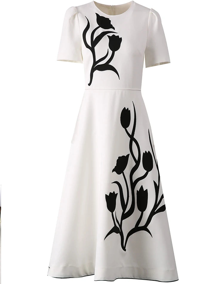 DRESS STYLE - SY1428-Midi Dress-onlinemarkat-Ivory-XS - US 2-onlinemarkat