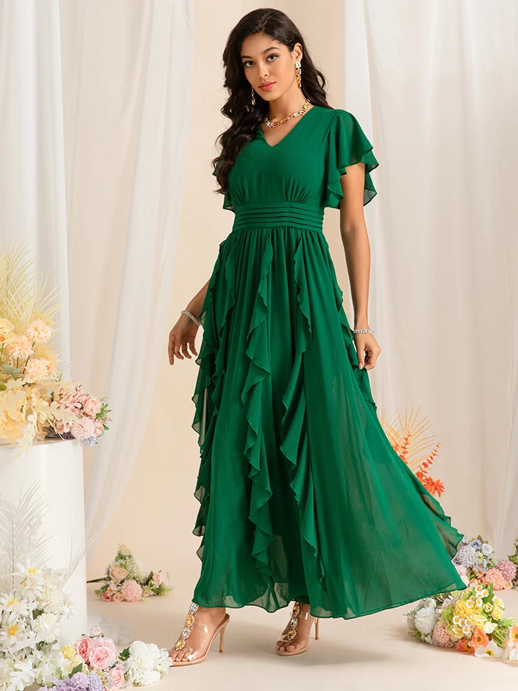 DRESS STYLE - SY1455-maxi dress-onlinemarkat-green-XS - US 2-onlinemarkat