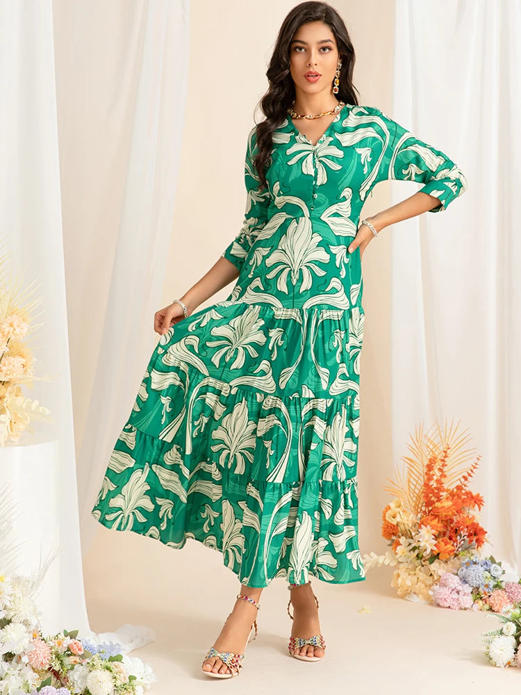 DRESS STYLE - SY1496-maxi dress-onlinemarkat-green-XS - US 2-onlinemarkat