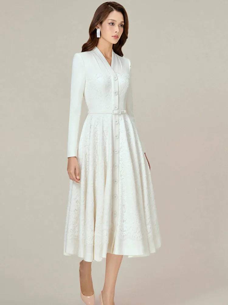 DRESS STYLE - SY1389-Midi Dress-onlinemarkat-White-XS - US 2-onlinemarkat