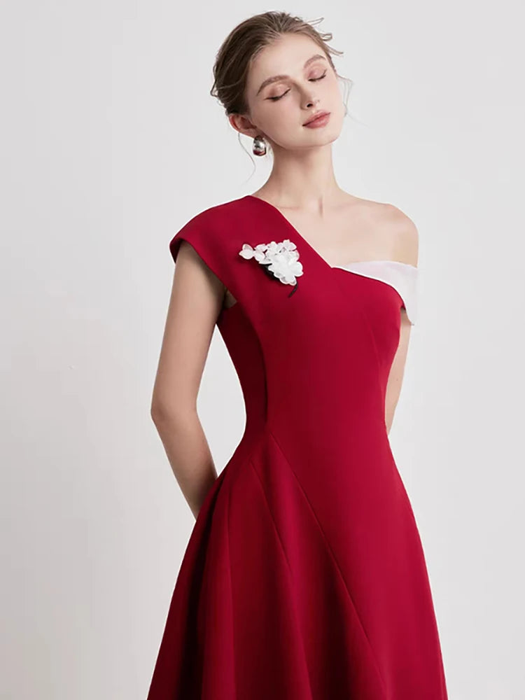 DRESS STYLE - SY1379-Midi Dress-onlinemarkat-Red-XS - US 2-onlinemarkat