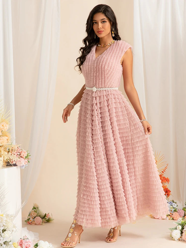 DRESS STYLE - SY1457-maxi dress-onlinemarkat-Pink-XS - US 2-onlinemarkat