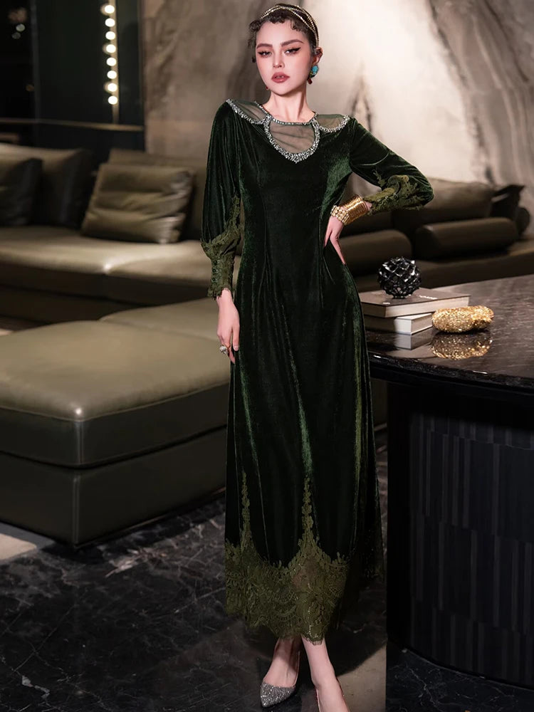 DRESS STYLE - SY1908-maxi dress-onlinemarkat-XS - US 2-Green-onlinemarkat