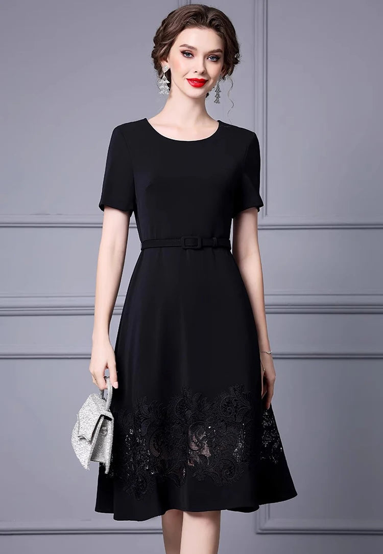 DRESS STYLE - SY1122-short dress-onlinemarkat-Black-XS - US 2-onlinemarkat