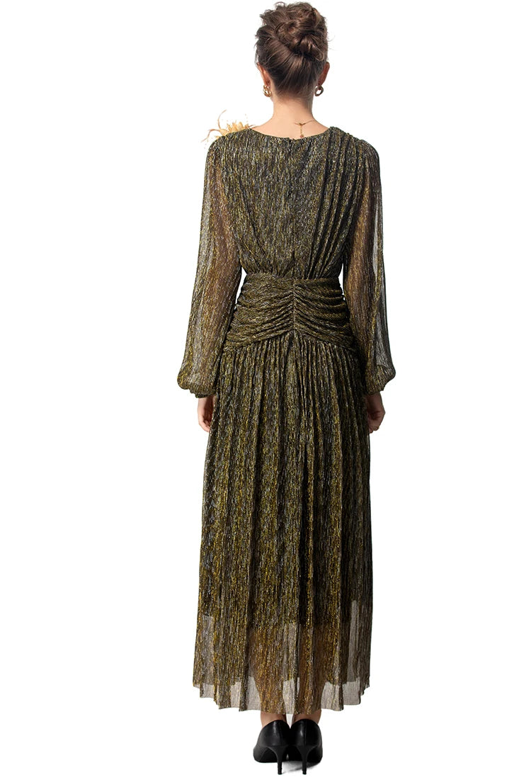 DRESS STYLE - SY1654-maxi dress-onlinemarkat-Army Green-XS - US 2-onlinemarkat