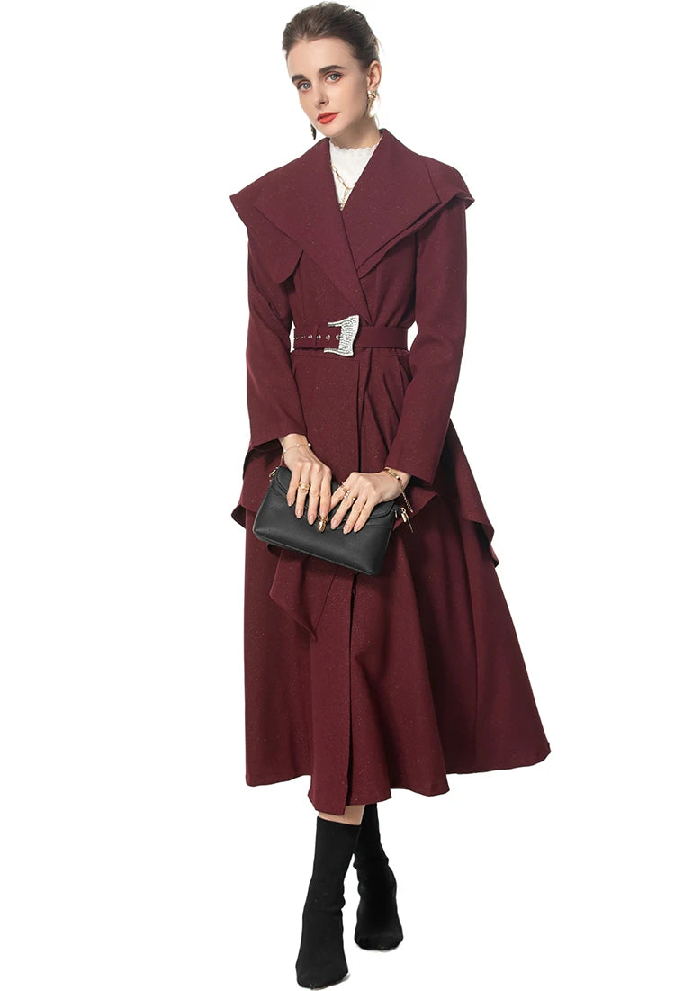 COAT STYLE - SY1665-jacket-onlinemarkat-Burgundy-XS - US 2-onlinemarkat