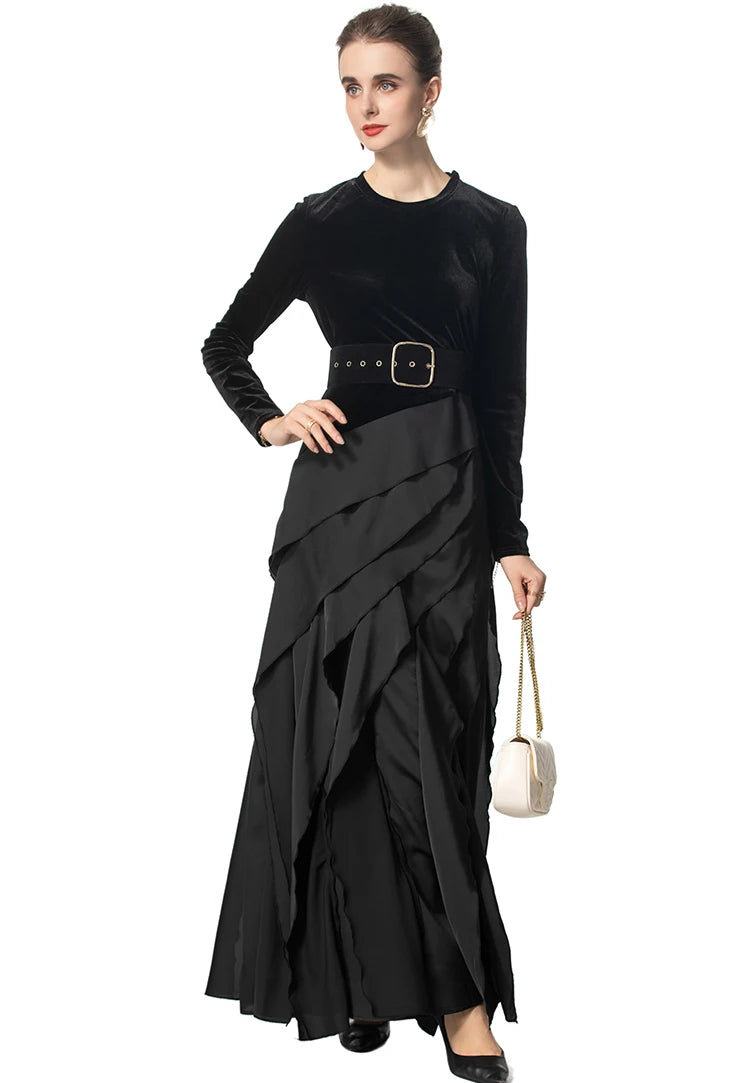 DRESS STYLE - SY1662-maxi dress-onlinemarkat-black-XS - US 2-onlinemarkat