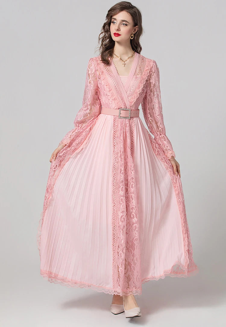 DRESS STYLE - SY990-maxi dress-onlinemarkat-Pink-XS - US 2-onlinemarkat