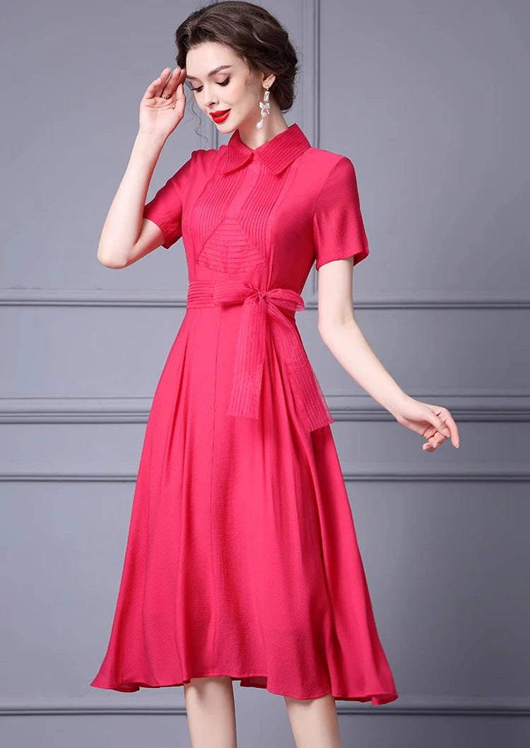 DRESS STYLE - SY1016-Midi Dress-onlinemarkat-Red-XS - US 2-onlinemarkat