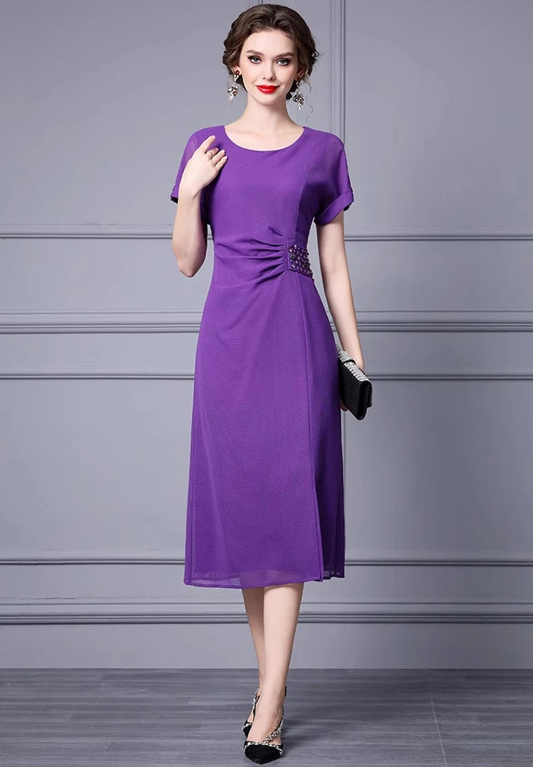 DRESS STYLE - SY1115-Midi Dress-onlinemarkat-Purple-XL - US 10-onlinemarkat