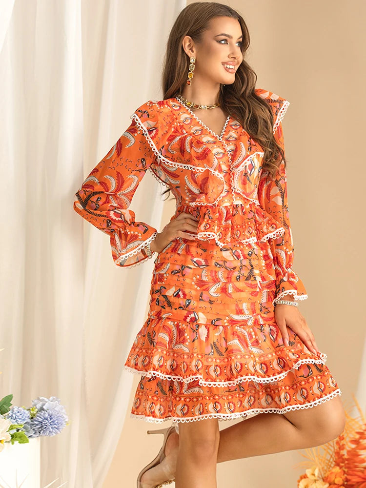 DRESS STYLE - SY1579-short dress-onlinemarkat-Orange-XS - US 2-onlinemarkat