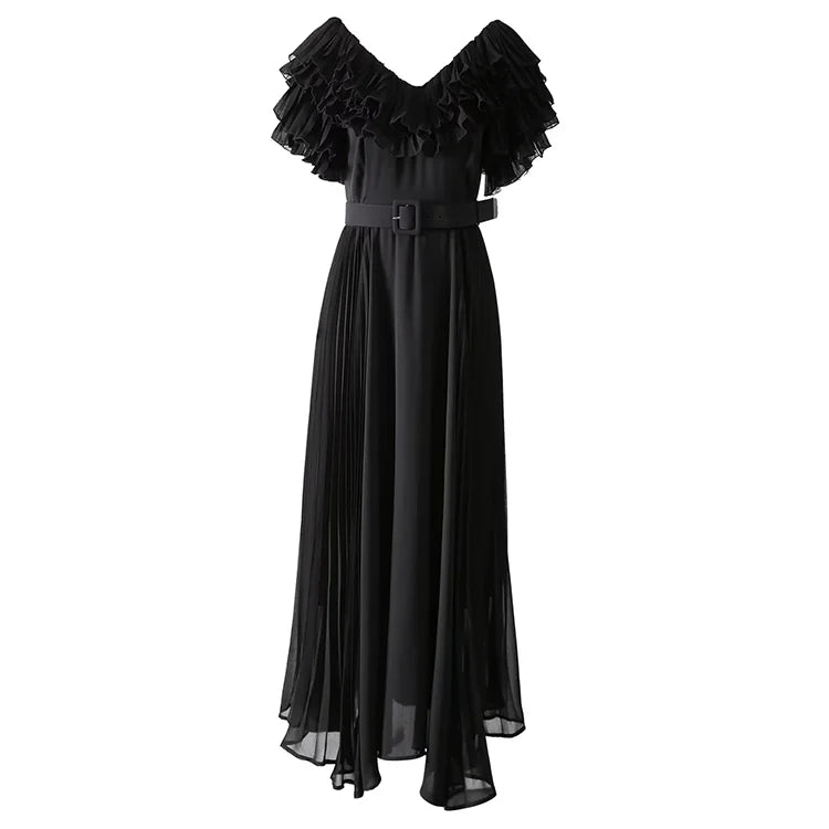 DRESS STYLE - SY1270-maxi dress-onlinemarkat-black-S - US 4-onlinemarkat