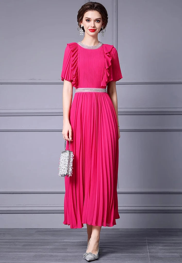 DRESS STYLE - SY1252-maxi dress-onlinemarkat-Fuchsia-XS - US 2-onlinemarkat