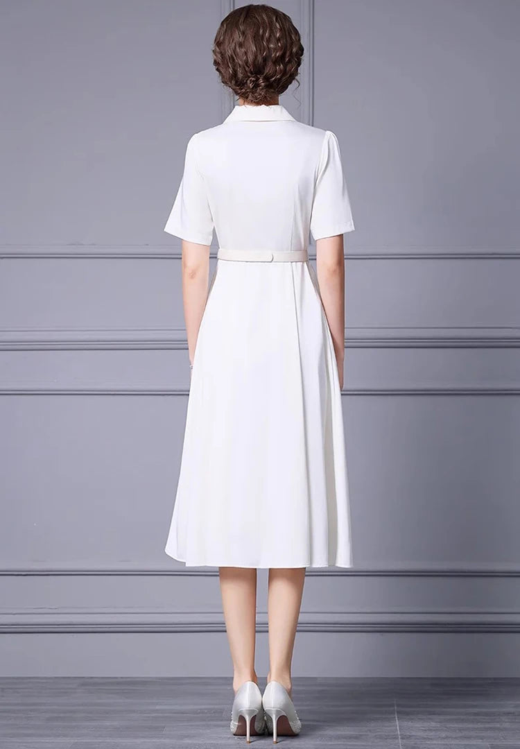 DRESS STYLE - SY1344-Midi Dress-onlinemarkat-Ivory-XS - US 2-onlinemarkat