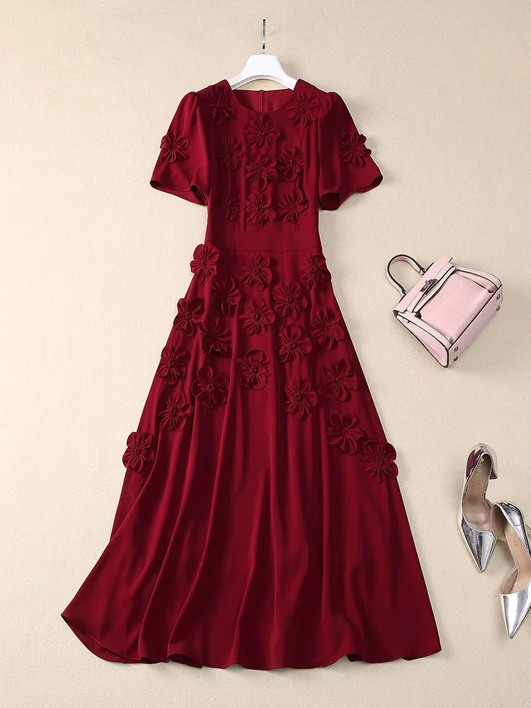 DRESS STYLE - SY1748-Midi Dress-onlinemarkat-XS - US 2-Red-onlinemarkat