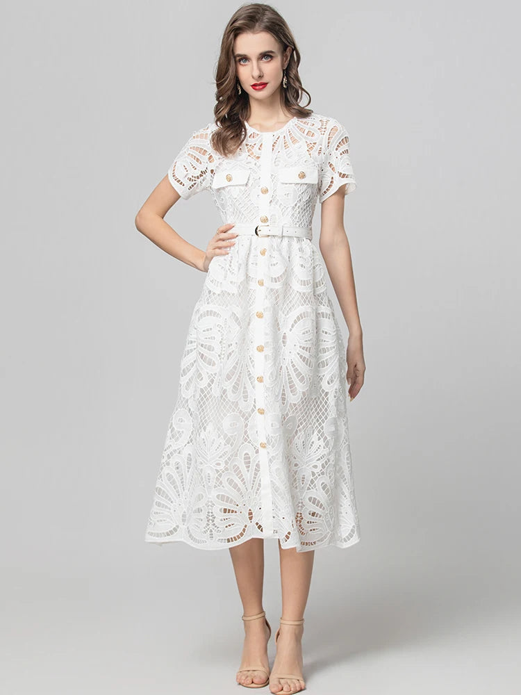 DRESS STYLE - SY1843-Midi Dress-onlinemarkat-XS - US 2-White-onlinemarkat