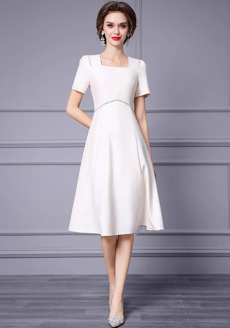 DRESS STYLE - SY1339-short dress-onlinemarkat-Ivory-XS - US 2-onlinemarkat