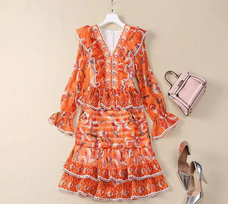 DRESS STYLE - SY1312-short dress-onlinemarkat-Orange-XS - US 2-onlinemarkat