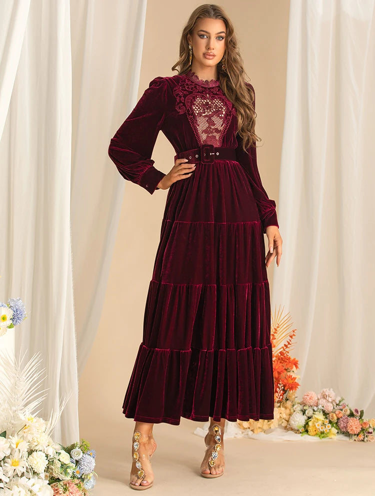 DRESS STYLE - SY1606-maxi dress-onlinemarkat-Claret-XS - US 2-onlinemarkat