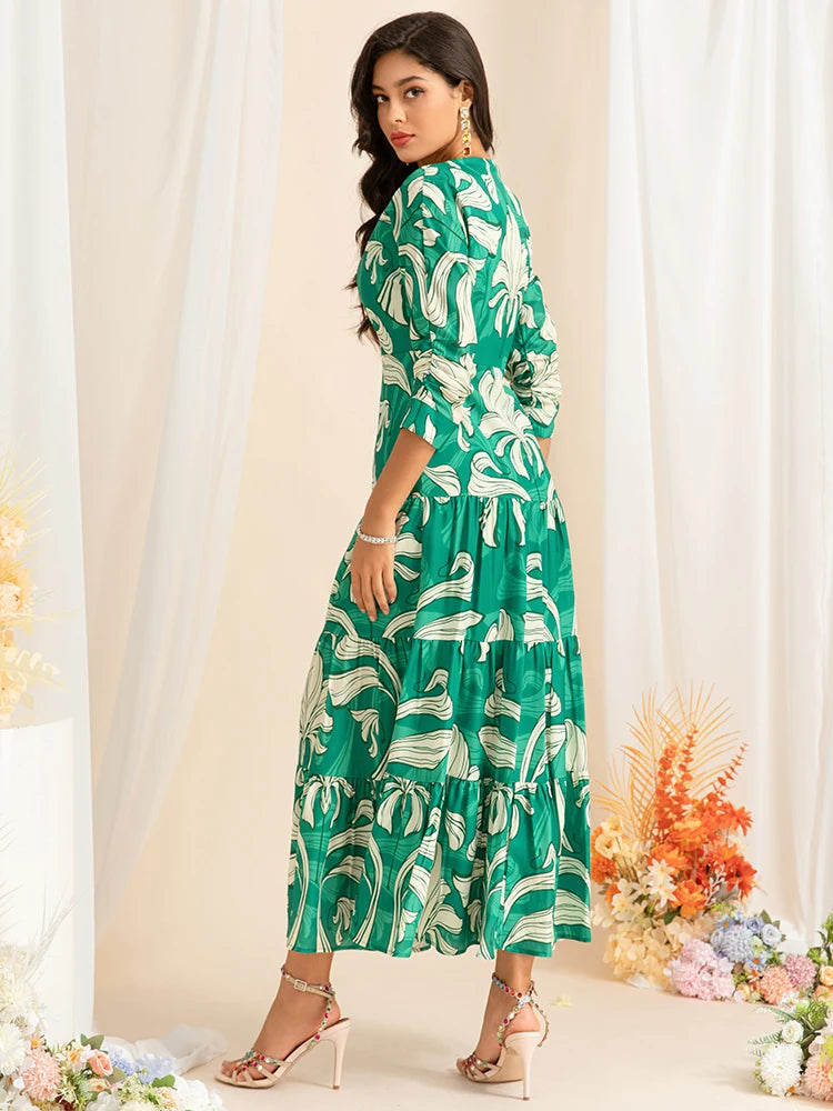 DRESS STYLE - SY1496-maxi dress-onlinemarkat-green-XS - US 2-onlinemarkat