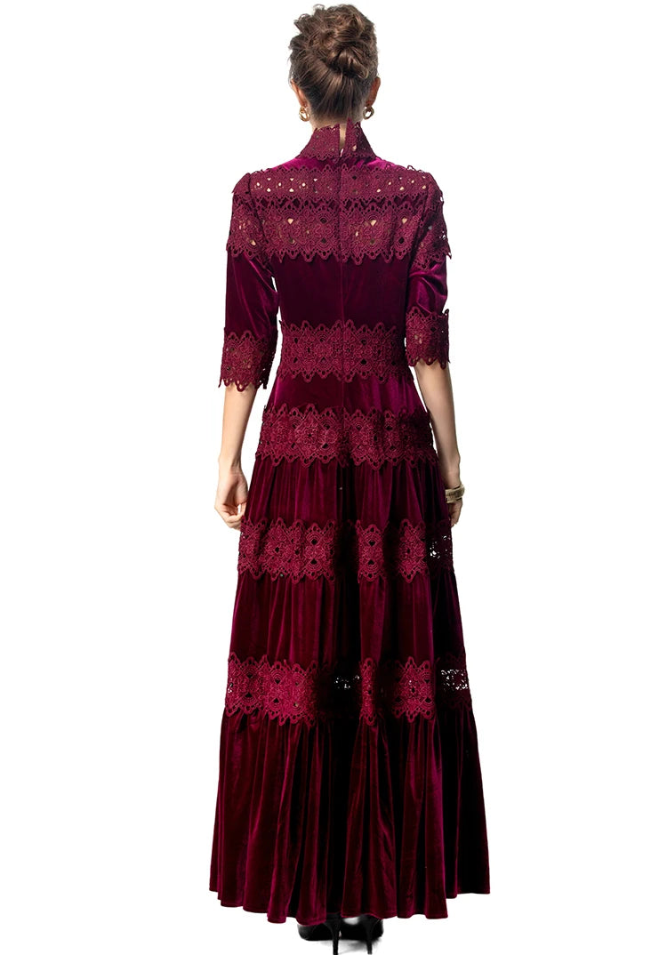 DRESS STYLE - SY1661-maxi dress-onlinemarkat-Claret-XS - US 2-onlinemarkat