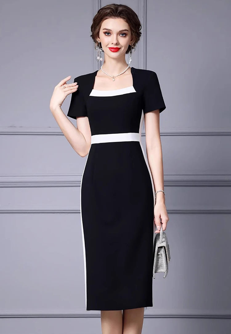 DRESS STYLE - SY1281-Midi Dress-onlinemarkat-black-XS - US 2-onlinemarkat