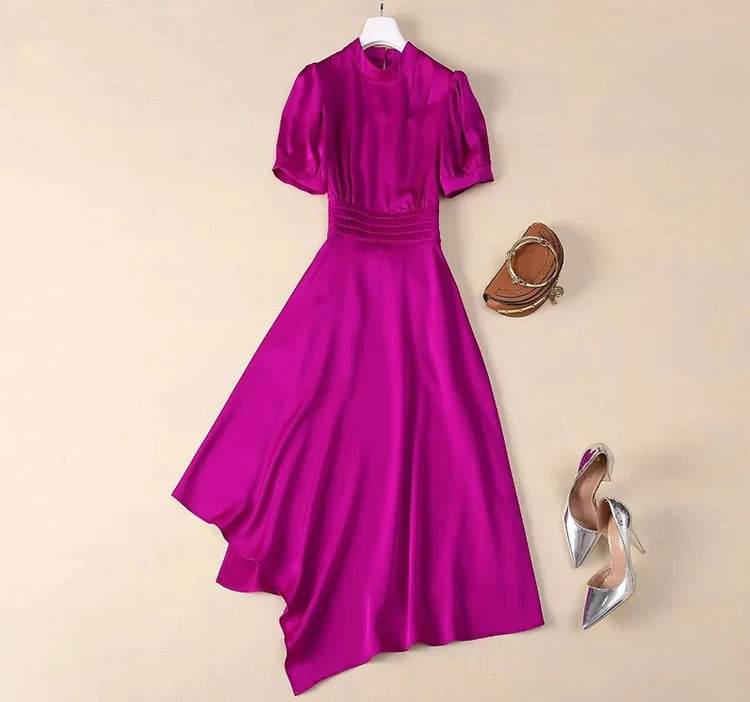 DRESS STYLE - SY930-Midi Dress-onlinemarkat-Purple-M - US 6-onlinemarkat