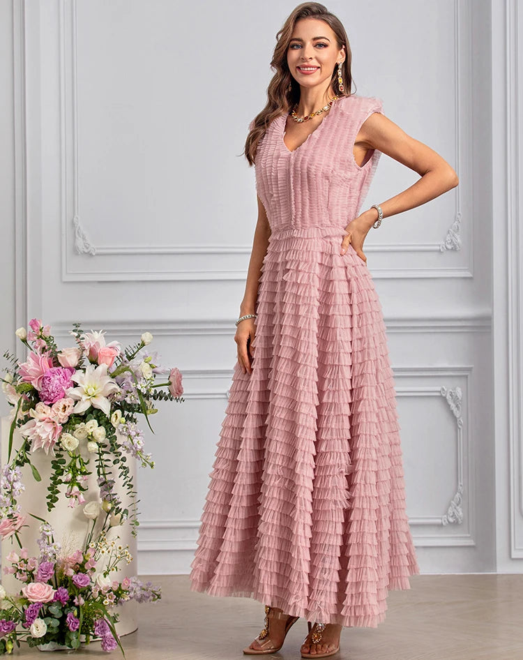 DRESS STYLE - SY1451-maxi dress-onlinemarkat-Pink-XS - US 2-onlinemarkat