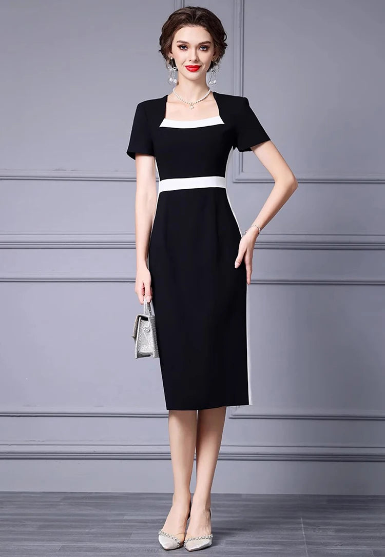 DRESS STYLE - SY1281-Midi Dress-onlinemarkat-black-XS - US 2-onlinemarkat