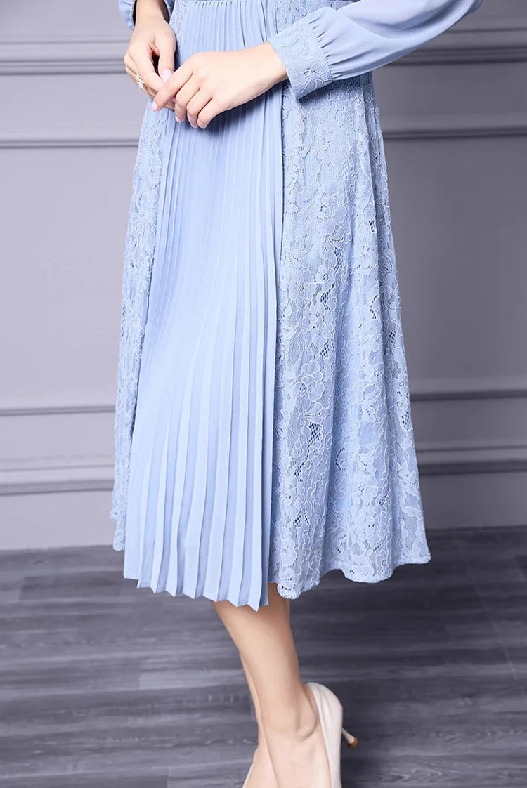 DRESS STYLE - SY1346-Midi Dress-onlinemarkat-Sky Blue-XS - US 2-onlinemarkat