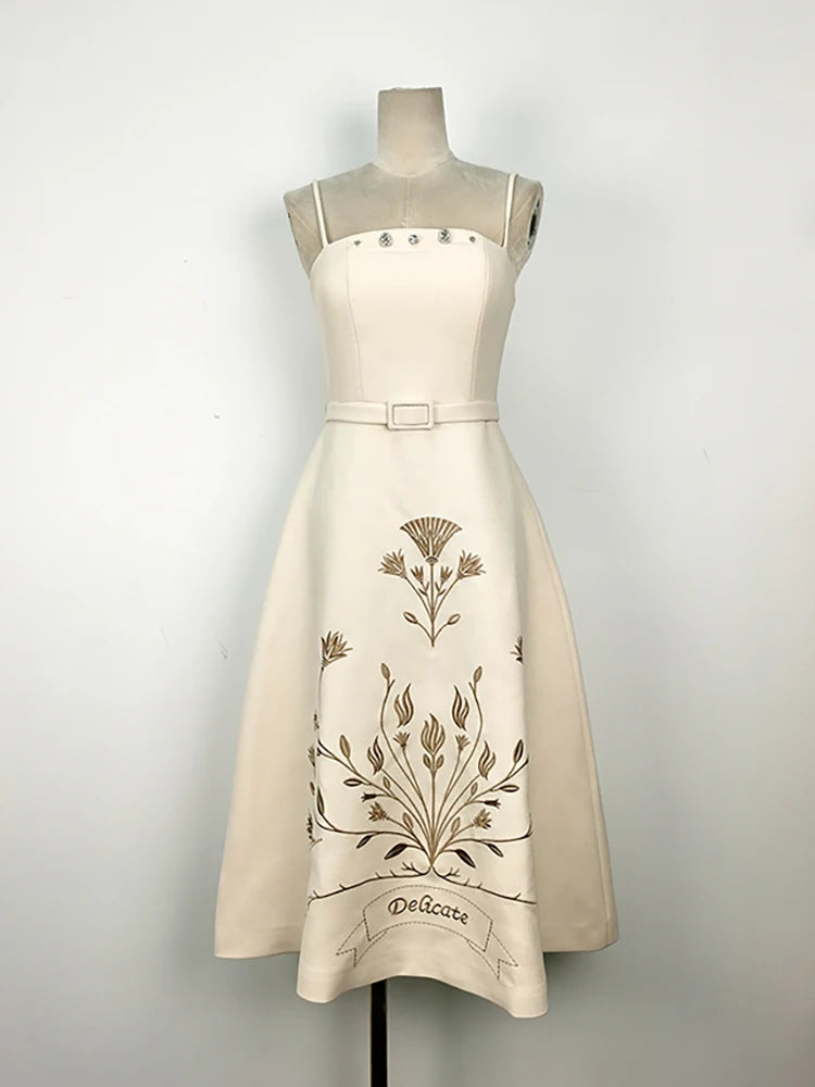 DRESS STYLE - SY1385-Midi Dress-onlinemarkat-Beige-XS - US 2-onlinemarkat