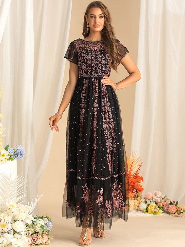 DRESS STYLE - SY1595-maxi dress-onlinemarkat-black-XS - US 2-onlinemarkat