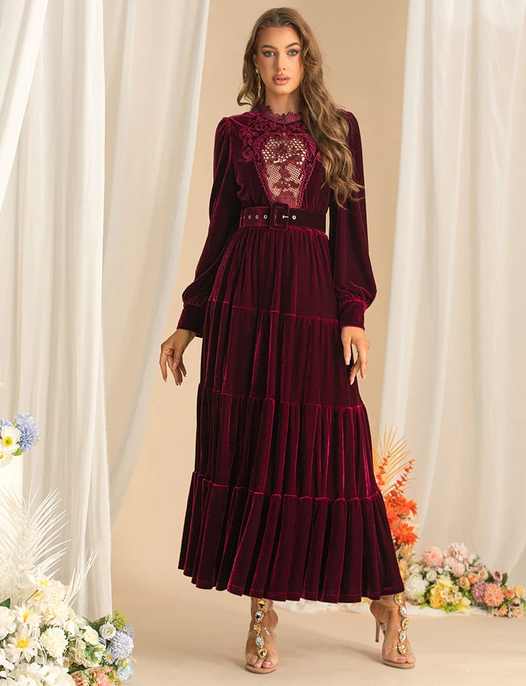 DRESS STYLE - SY1606-maxi dress-onlinemarkat-Claret-XS - US 2-onlinemarkat