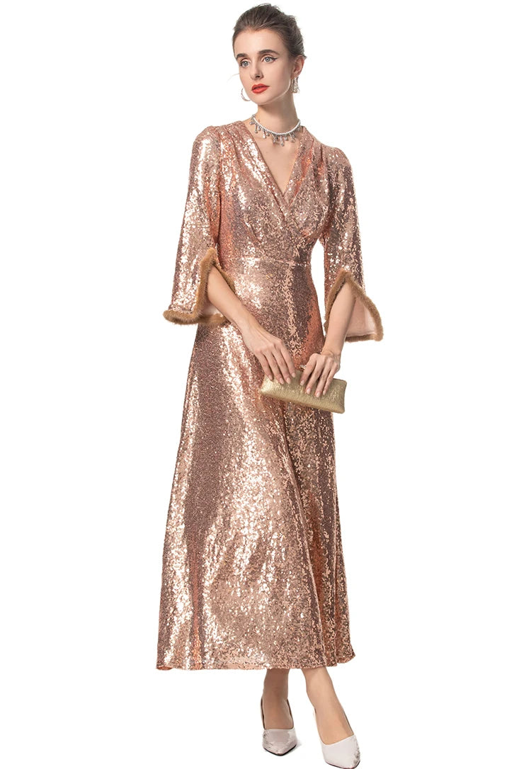 DRESS STYLE - SY1564-maxi dress-onlinemarkat-Champagne-XS - US 2-onlinemarkat